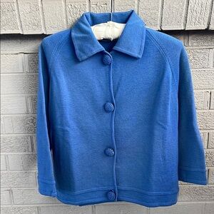 VTG 60s Palio Made in Italy Blue Wool Cardigan- L